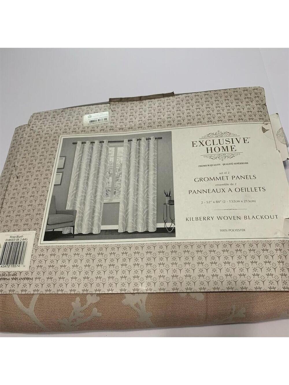 Exclusive Home Blackout Grommet Curtain Panels Set of 2 84"x52" - Picture 1 of 8